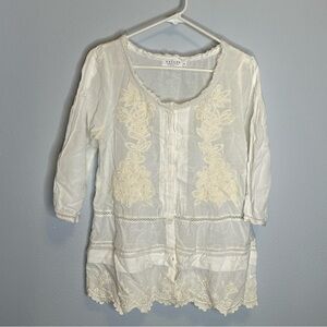 Velvet by Graham and Spencer top ivory women’s size small
